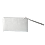 Gray Leather Clutch Bag