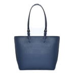 Blue Artificial Leather Tote Bag