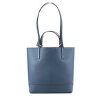 Blue Leather Tote Bag
