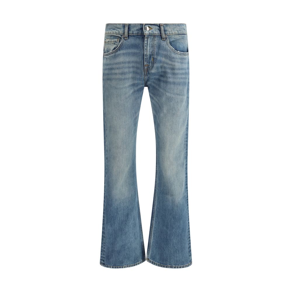 Blue Cotton Bootcut Jeans
