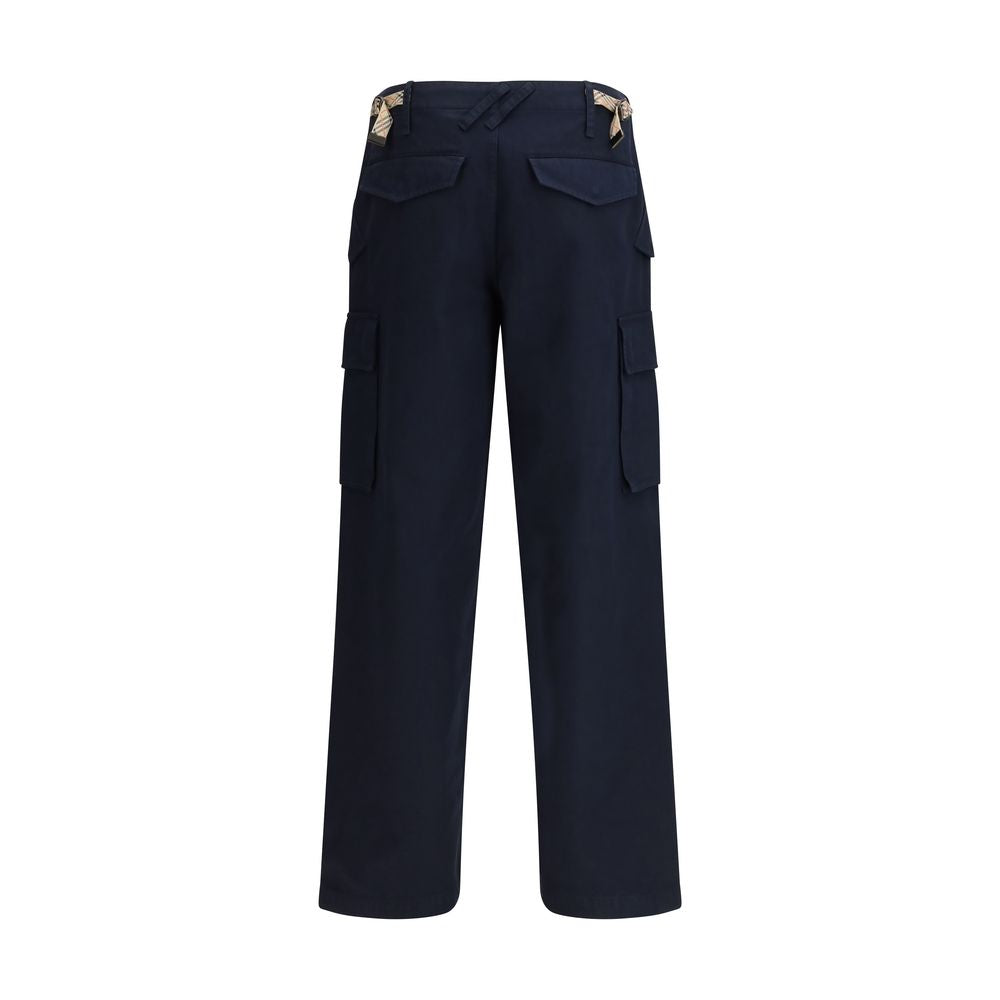 Blue Cotton Cargo Pants