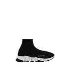 Black Polyester Athletic Sneakers