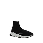 Black Polyester Athletic Sneakers