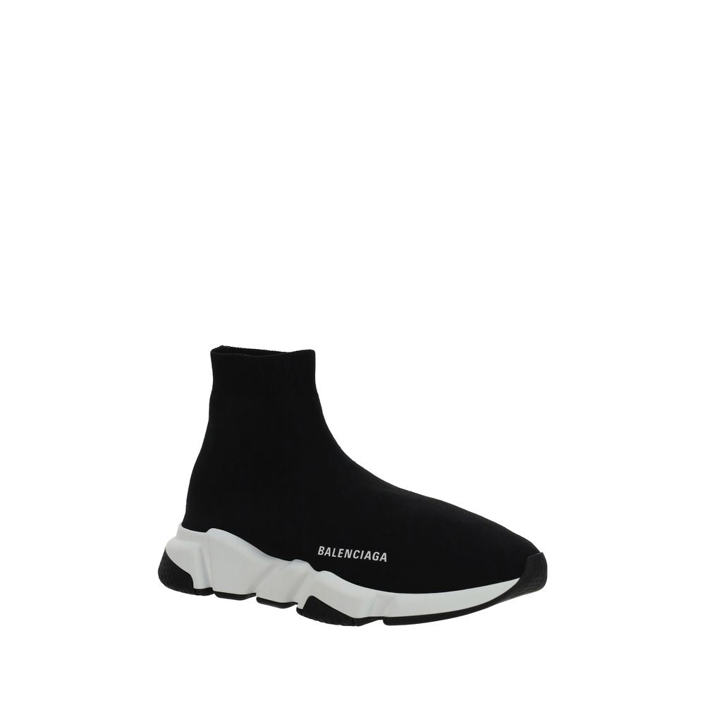 Black Polyester Athletic Sneakers