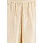 Beige Viscose Casual Pants