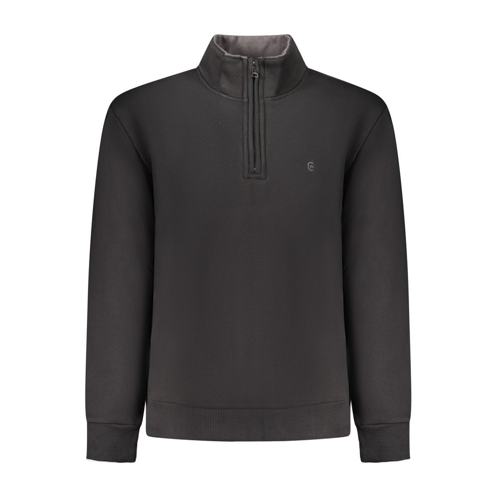 Black Cotton Men Sweatshirt