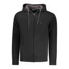 Black Cotton Men's Hooded Sweatshirt