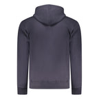 Blue Cotton Men's Hooded Sweatshirt