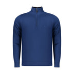 Blue Viscose Men Sweater
