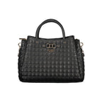 Black Polyurethane Women Handbag