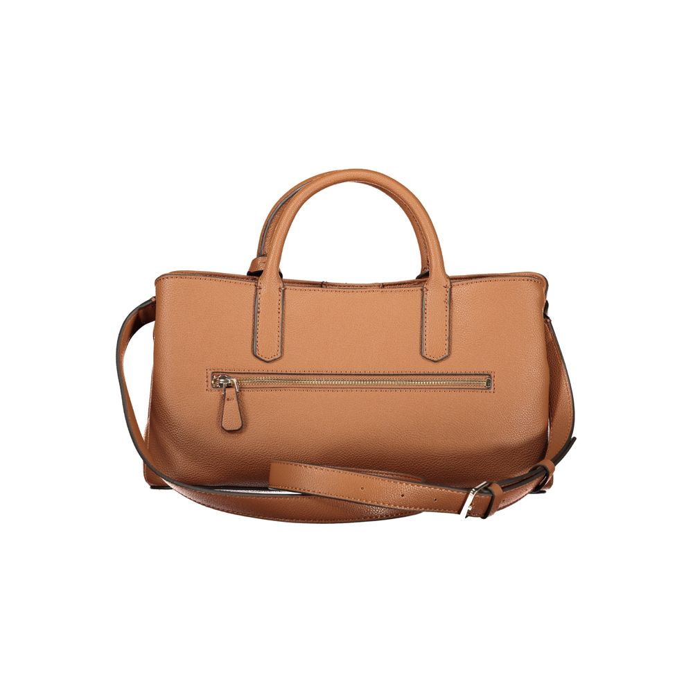 Marrone Polyurethane Women Handbag