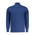 Blue Viscose Men Sweater