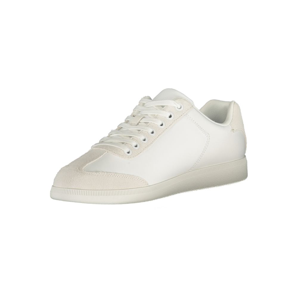 White Polyester Men's Sneaker