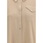 Beige Fleece Wool Dress Shirt