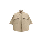 Beige Cotton Shortsleeve Shirt