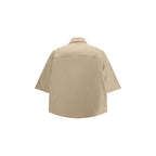 Beige Cotton Shortsleeve Shirt