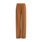 Beige Viscose Casual Pants