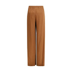 Beige Viscose Casual Pants