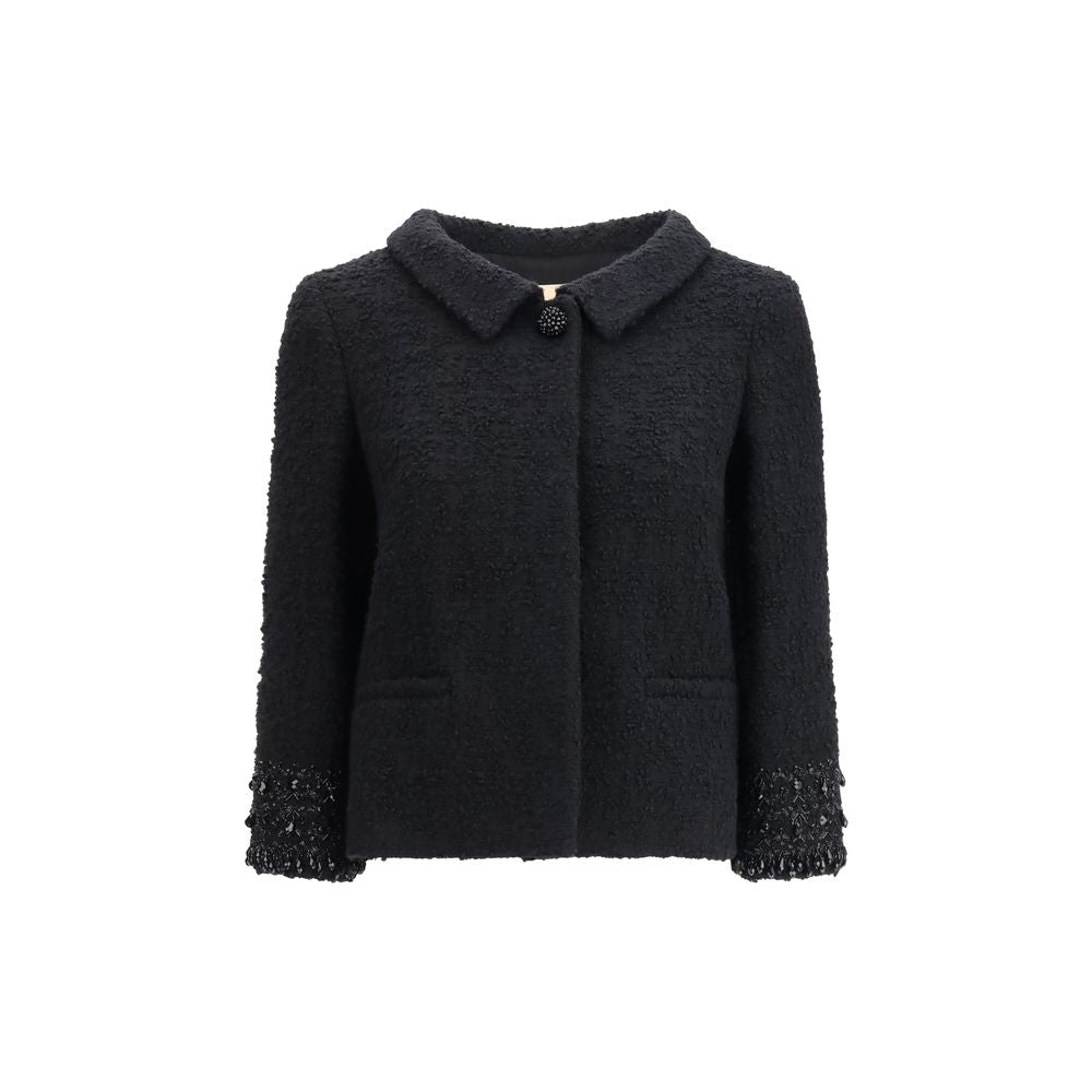 Black Wool Biker Jacket