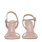 Pink Leather Stiletto Heel Sandals