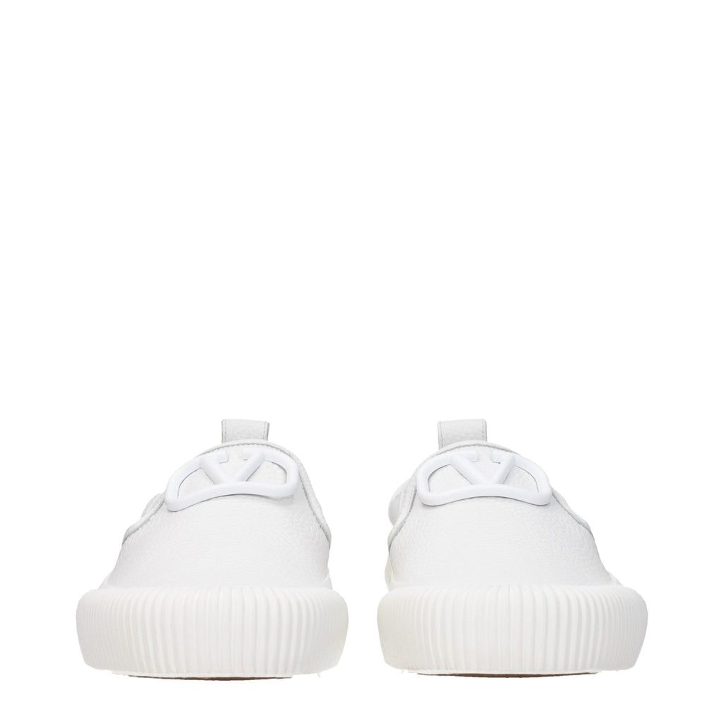 White Leather Slip-On Loafers