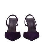 Purple Leather Stiletto Heel Sandals