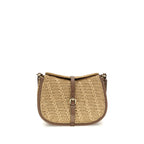 Beige Raffia Shoulder Bag