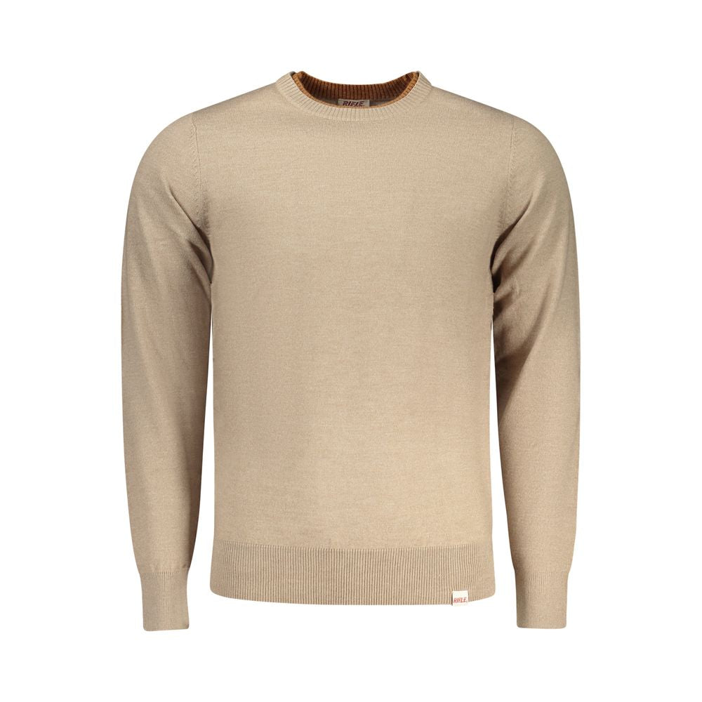 Beige Polyester Men's Sweater