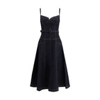 Blue Cotton Casual Dress