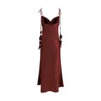 Bordeaux Polyester Cocktail Dress