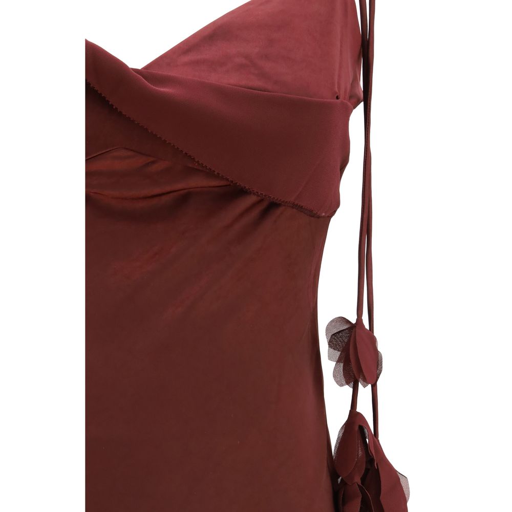 Bordeaux Polyester Casual Dress