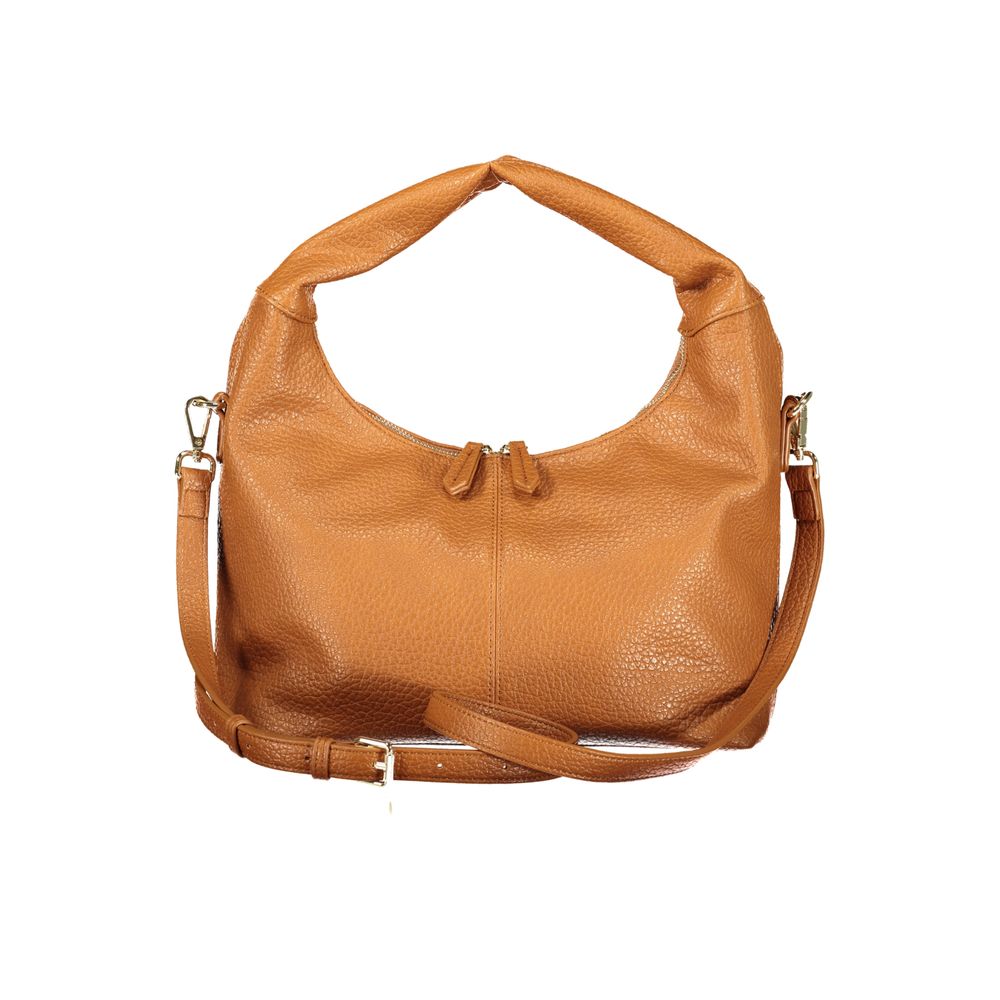 Marrone Polyurethane Women Handbag