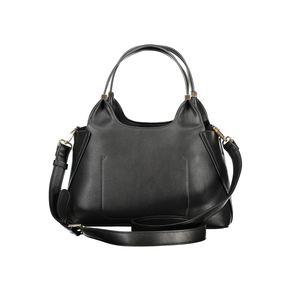 Black Polyurethane Women Handbag