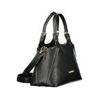 Black Polyurethane Women Handbag