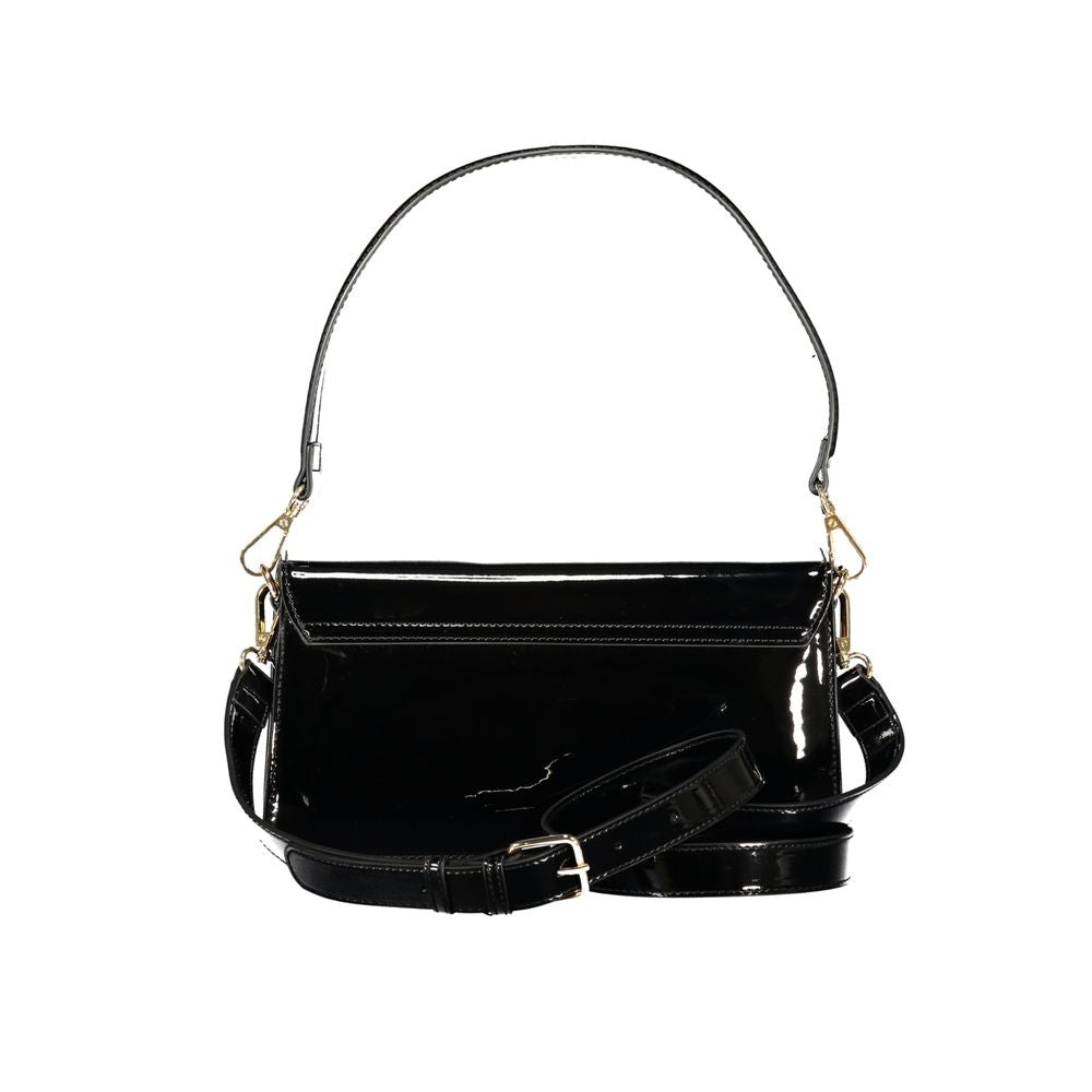Black Polyurethane Women Handbag