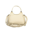 Beige Polyurethane Women Handbag