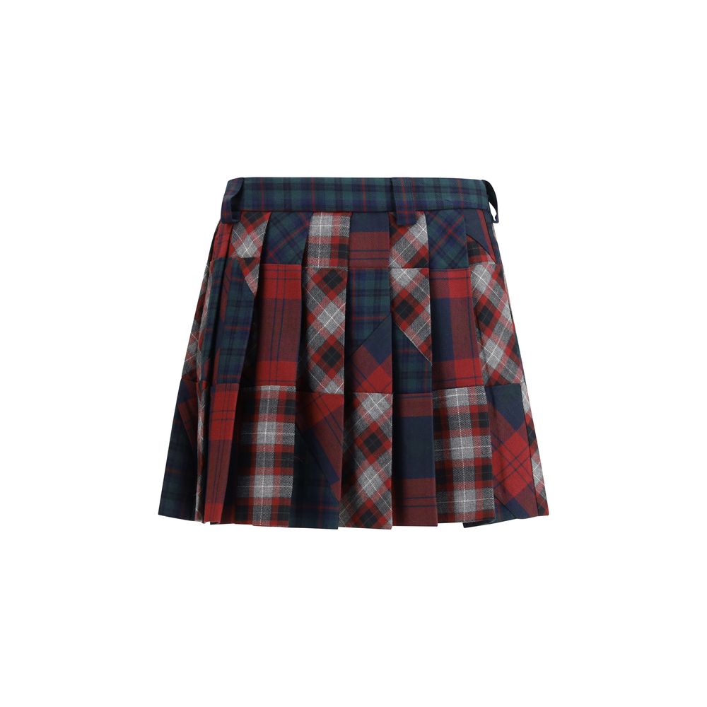 Multicolor Fleece Wool Mini Skirt