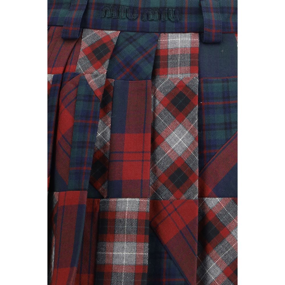 Multicolor Fleece Wool Mini Skirt