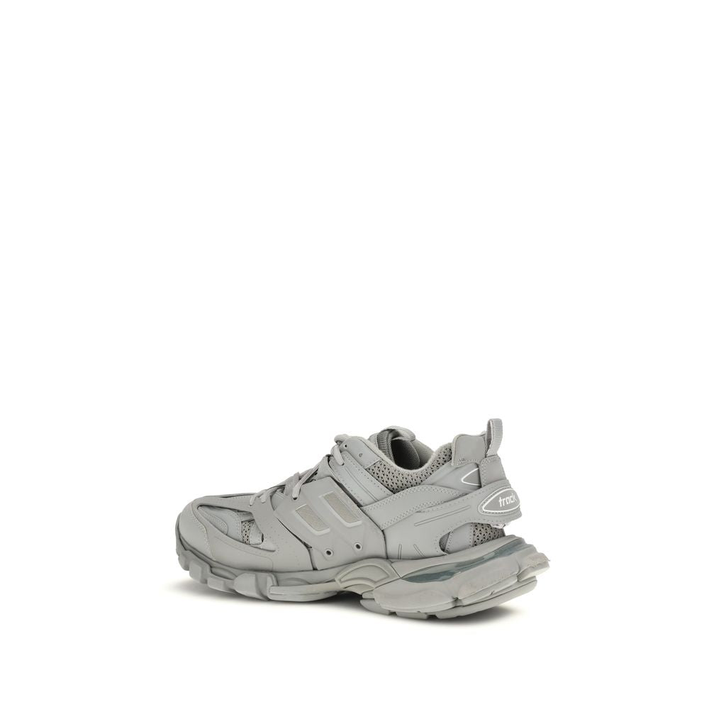 Gray Polyester Athletic Sneakers