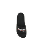 Black Polyurethane Sandals