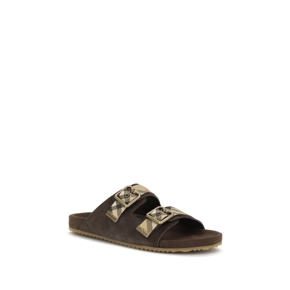 Brown Calf Leather Bos Taurus Flat Sandals