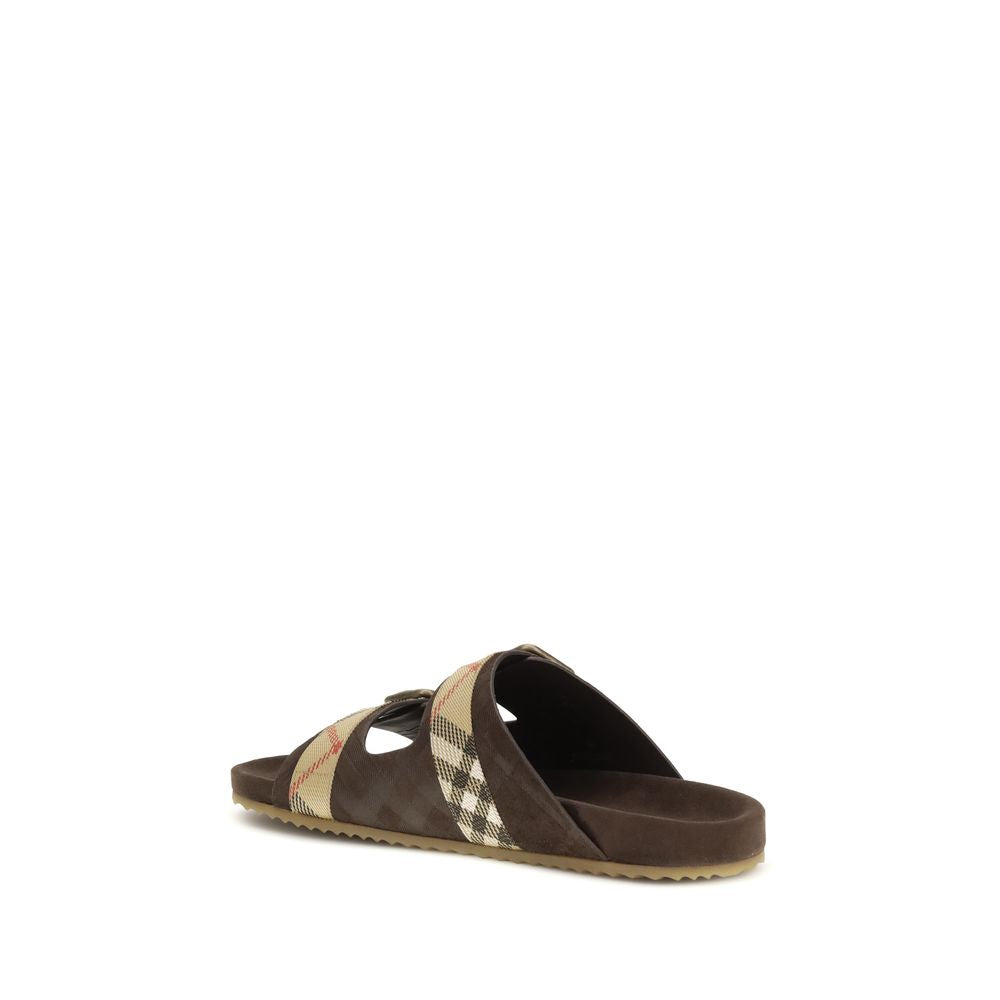 Brown Calf Leather Bos Taurus Flat Sandals