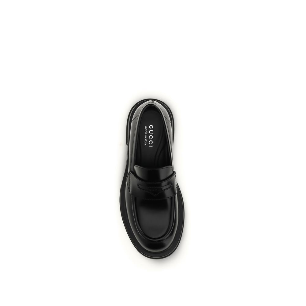 Black Calf Leather Bos Taurus Slip-On Loafers