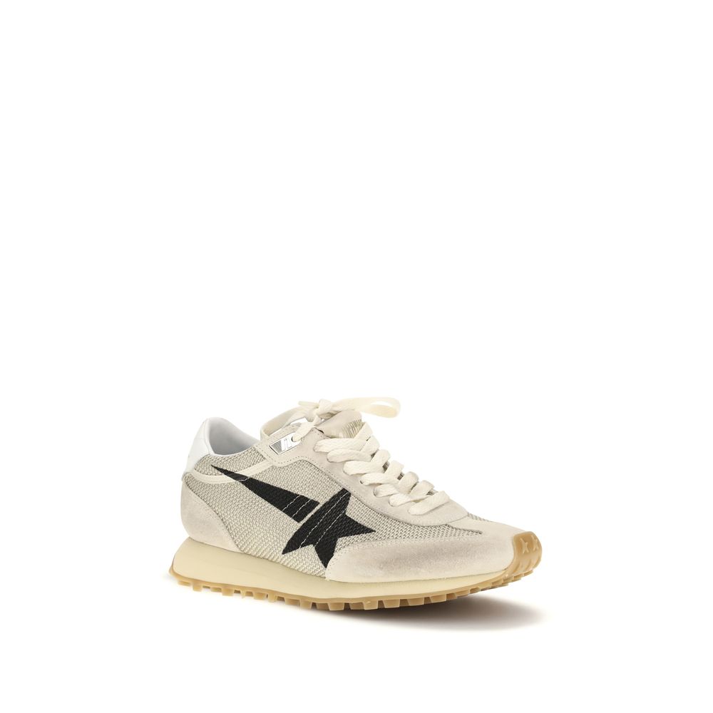 Beige Polyester Athletic Sneakers