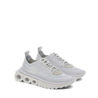 White Nylon Athletic Sneakers