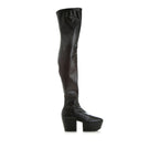 Black Calfskin Over The Knee