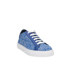 Blue Leather Low Top Sneakers