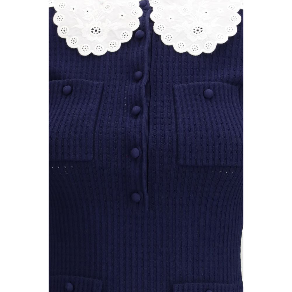 Blue Viscose Cocktail Dress