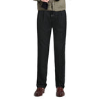 Black Elastane Casual Pants