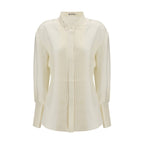 Beige Silk Dress Shirt